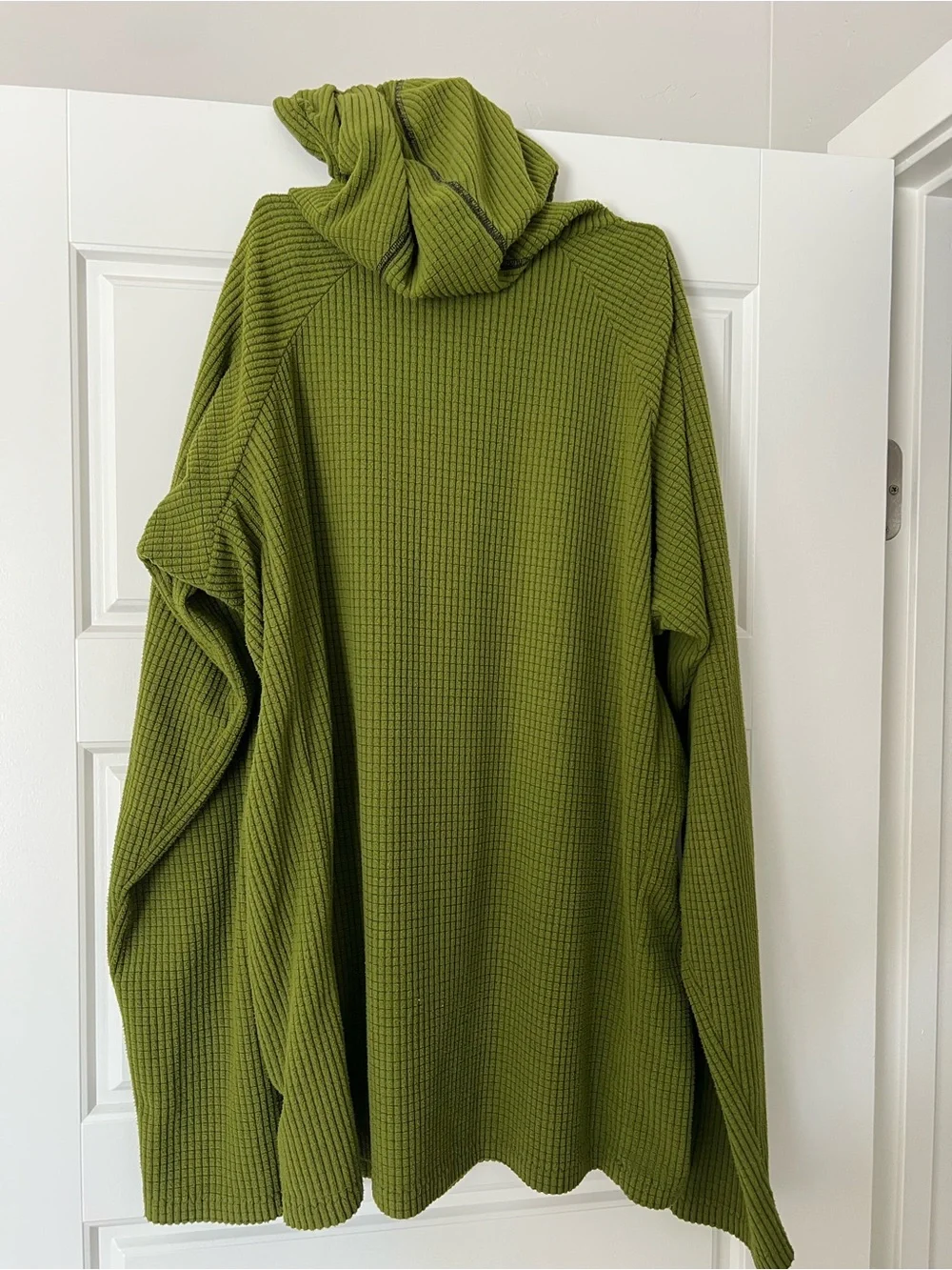 Melanzana Men's Olive Green Waffle-Knit Pullover Hoodie